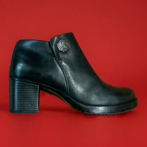 Dansko Boots Womens Size 8.5 - 9 Eur 39 Leather Ankle Block Heel Comfort Zip